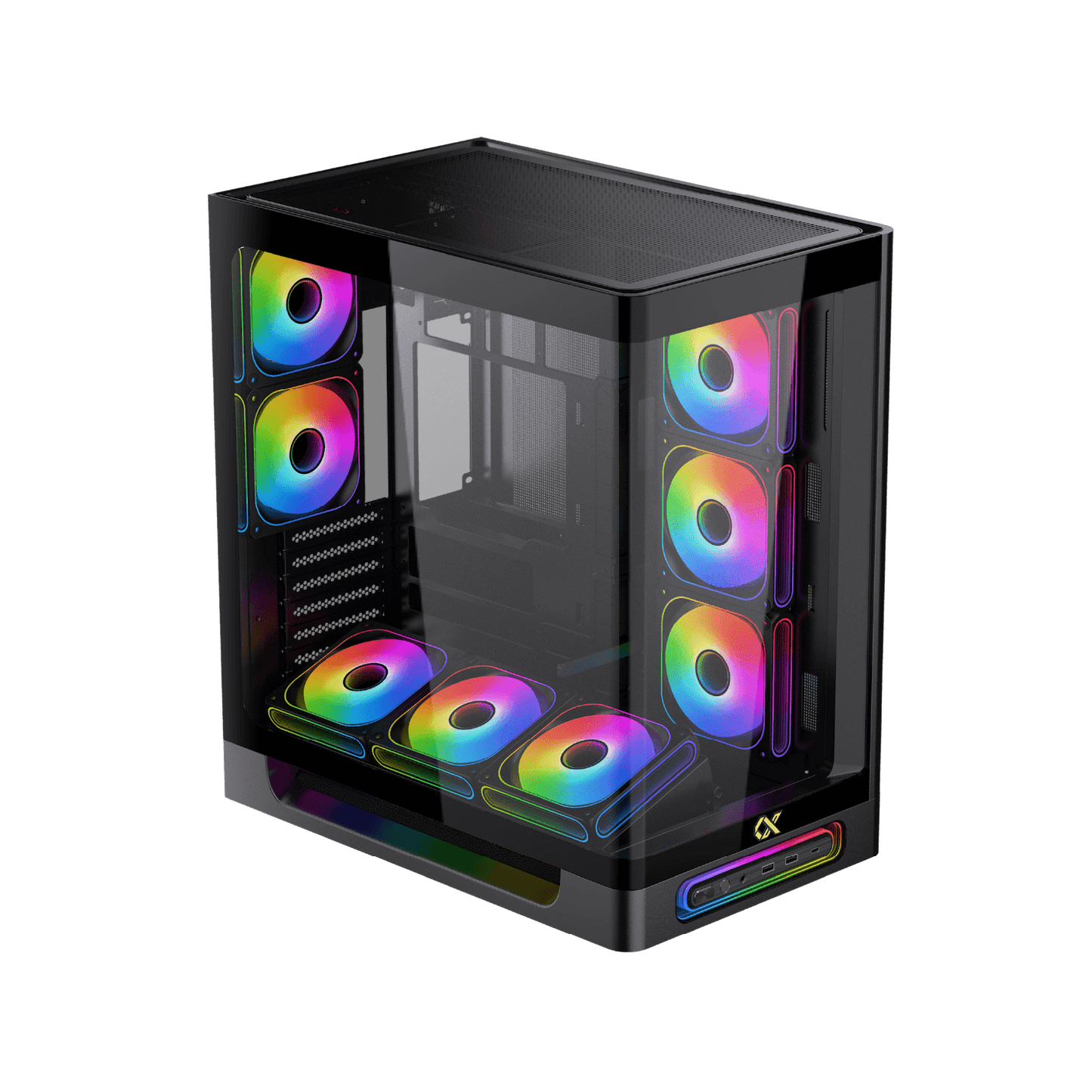 Boîtier Xigmatek Heaven Air noir - plusieurs modes d'éclairages + Télécommande