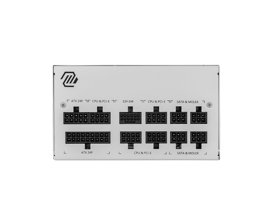 MSI Mag A850GL PCIe5 White Power Supply, 850W 80 Plus Gold