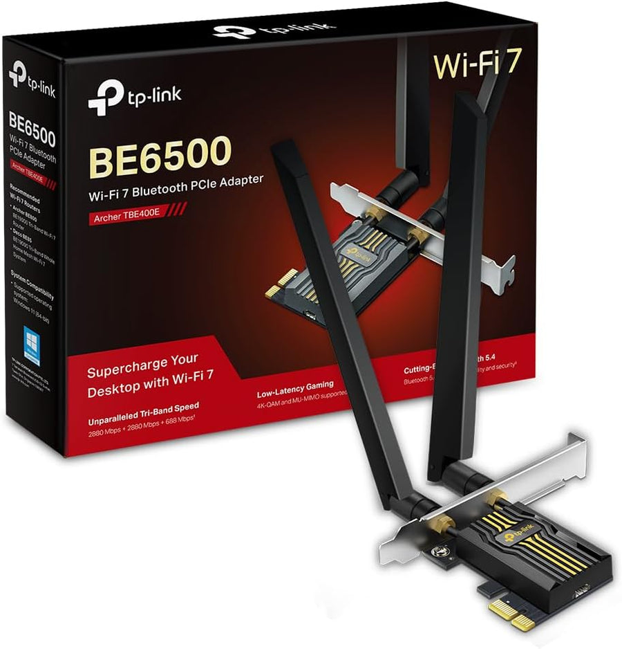 TP-Link WiFi 7 PCIe Card BE6500 Archer TBE400E + Bluetooth 5.4