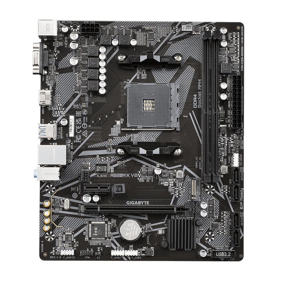 AM4 Gigabyte A520M K V2 Motherboard