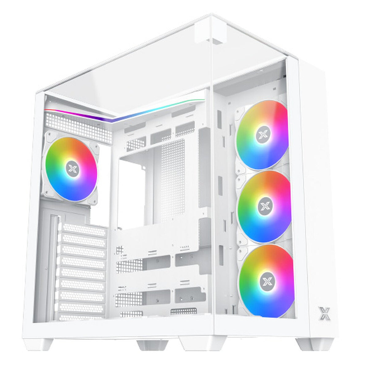 Boîtier Xigmatek Aqua V Blanc - plusieurs modes d'éclairages + Télécommande