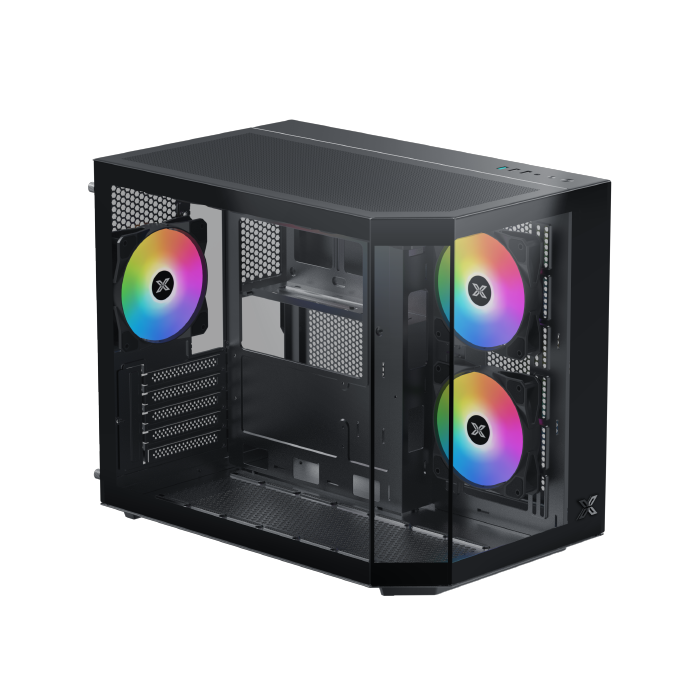 Xigmatek Cubi M Black Case - multiple lighting modes + Remote Control
