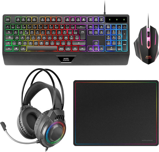 4-in-1 AZERTY Gaming Combo MCP124 PRO Mars Gaming