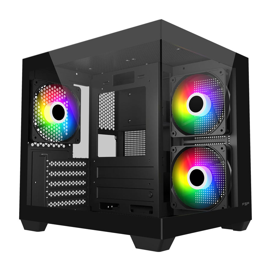Xigmatek Cubi M Black Case - multiple lighting modes + Remote Control