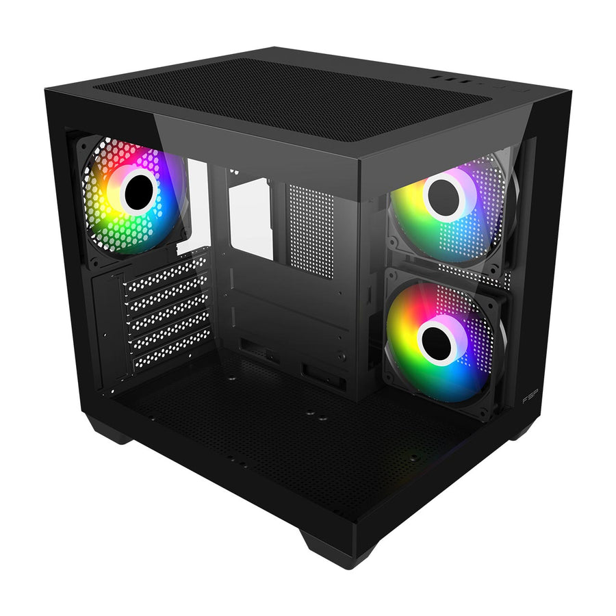 Xigmatek Cubi M Black Case - multiple lighting modes + Remote Control