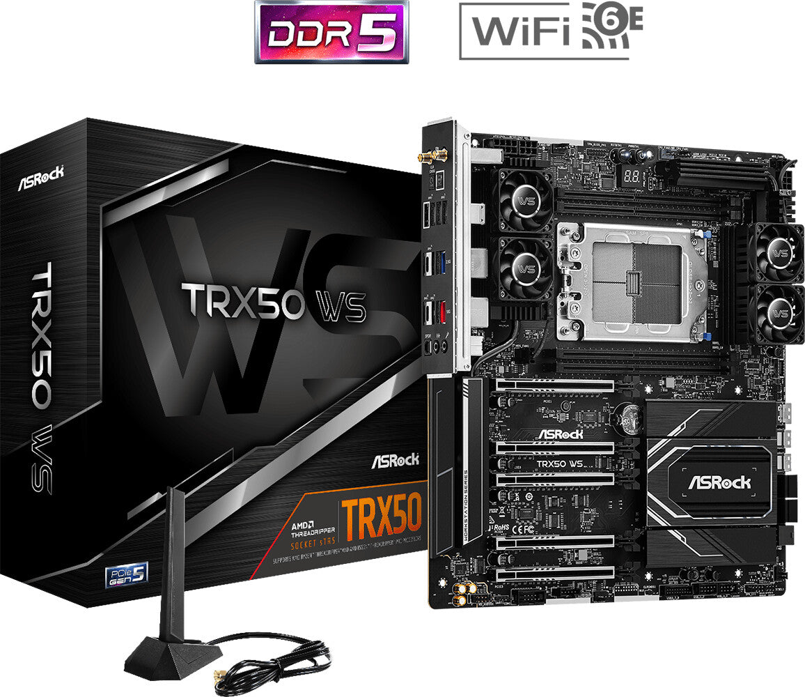 Carte mère sTR5 ASRock TRX50 WS (WiFi + Bluetooth inclus)