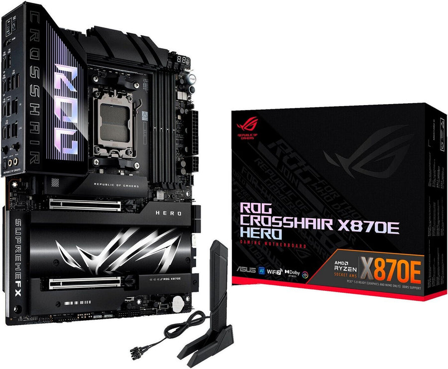 Carte mère AM5 Asus ROG Crosshair X870E Hero WiFi 7 (WiFi + Bluetooth inclus)