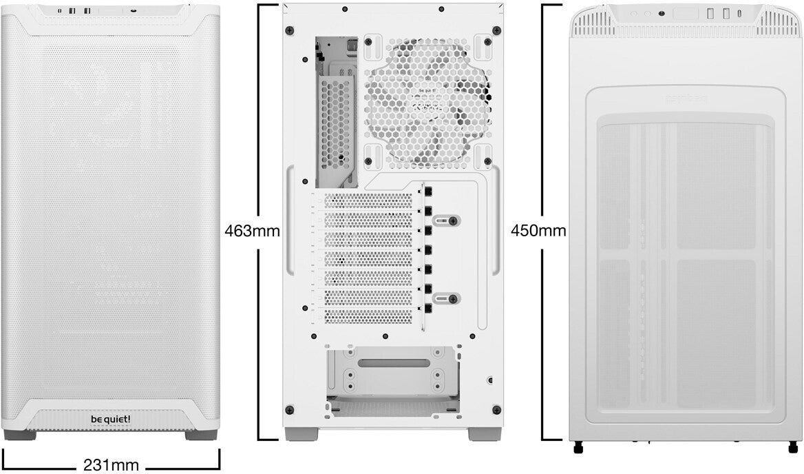 Boîtier be quiet! Pure Base 501 Airflow Blanc - sans modes d'éclairages