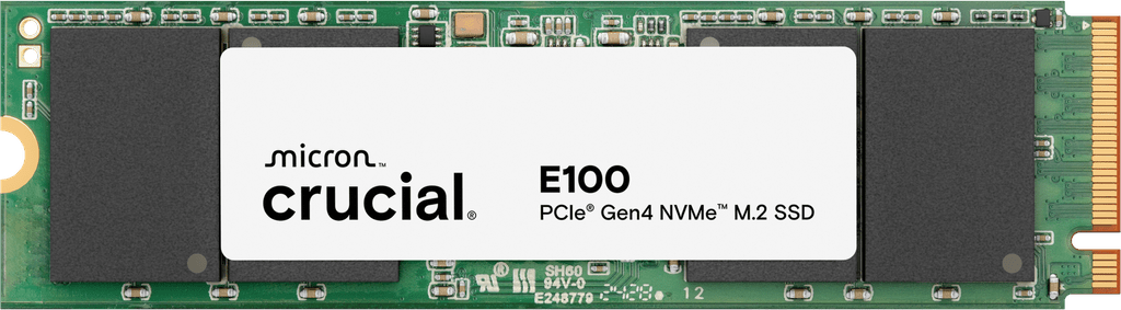 M.2 NVMe SSD 1To Crucial E100 vitesse d'écriture/ de lecture jusqu'à 5000mo/s