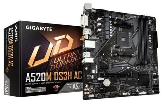 AM4 GigaByte A520M DS3H AC Motherboard (WiFi + Bluetooth included)
