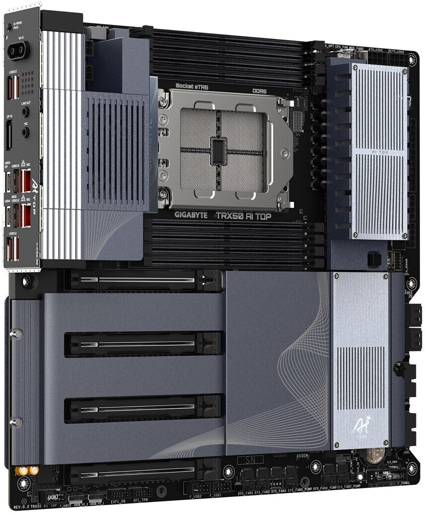 Carte mère sTR5 GigaByte TRX50 AI Top WiFi 7 (WiFi + Bluetooth inclus)