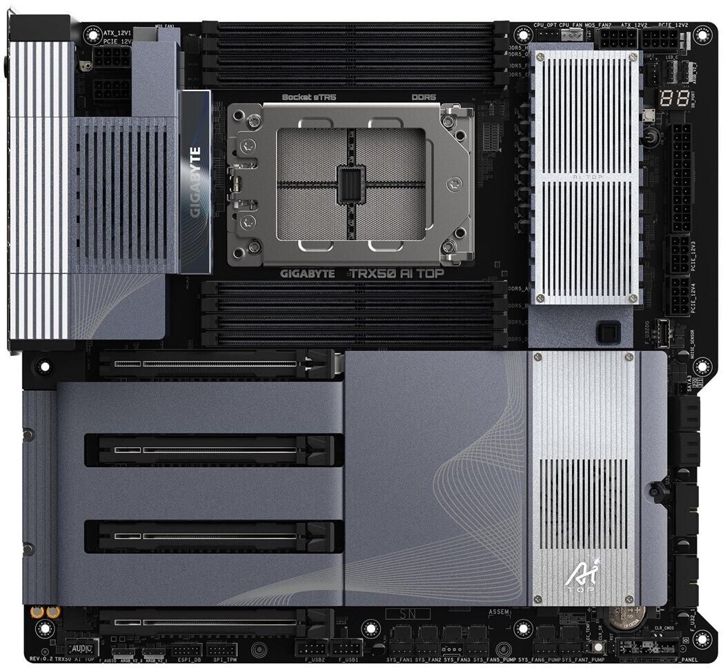 Carte mère sTR5 GigaByte TRX50 AI Top WiFi 7 (WiFi + Bluetooth inclus)