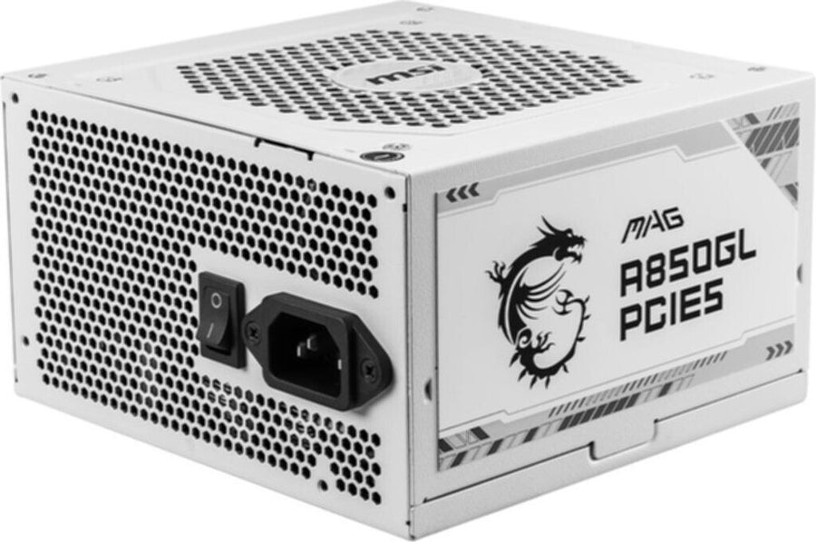 MSI Mag A850GL PCIe5 White Power Supply, 850W 80 Plus Gold