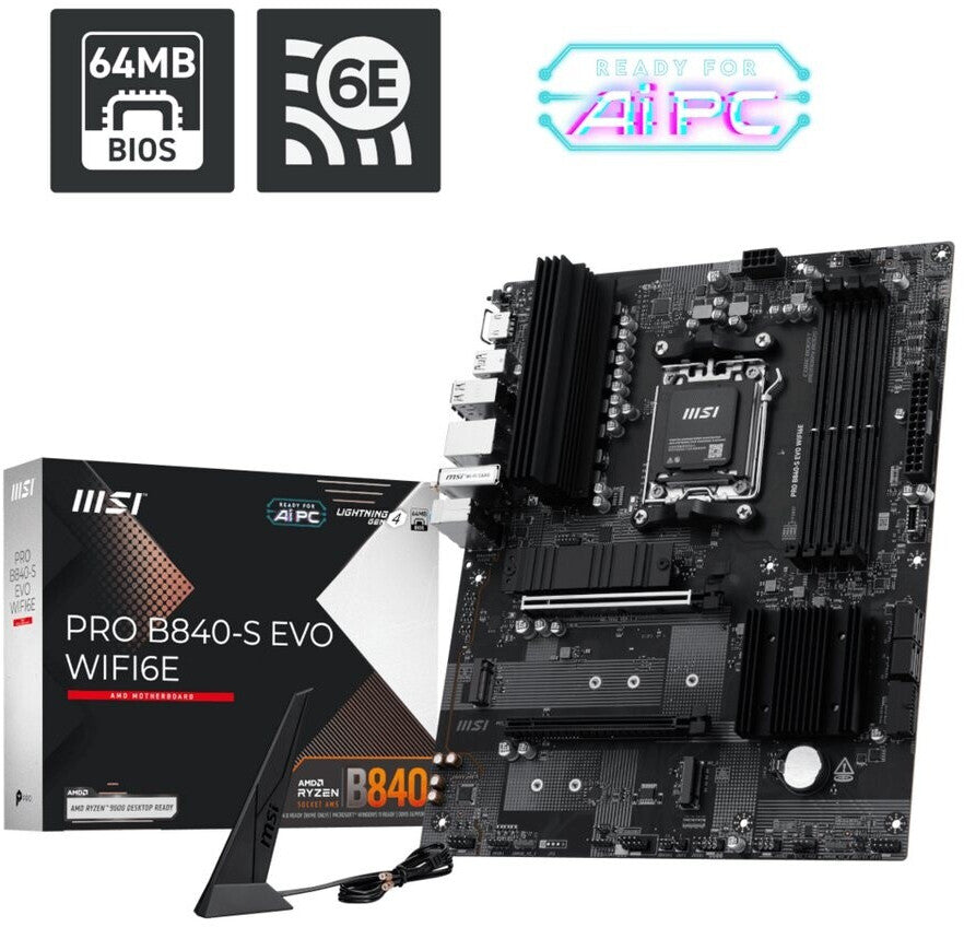 AM5 MSI B840M Gaming Plus WiFi6E Mainboard (inkl. WiFi + Bluetooth)