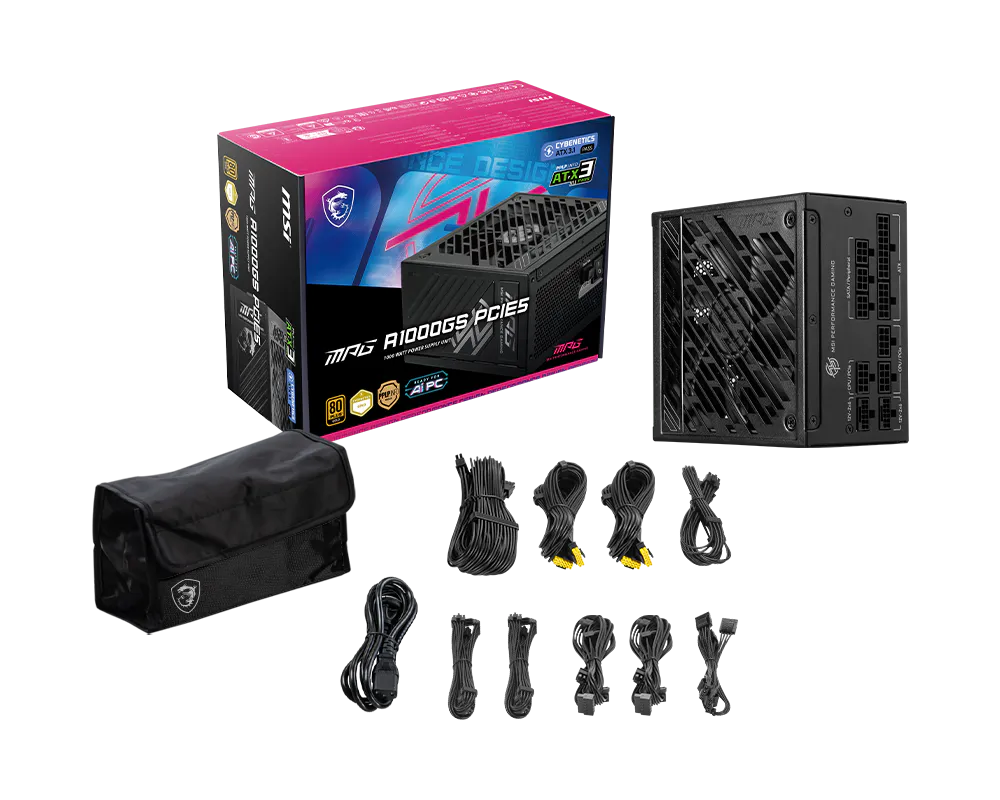 Alimentation MSI MPG A1000GS PCIE5, 1000W 80 plus Gold