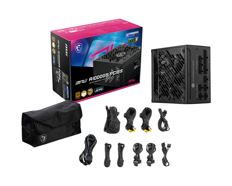 MSI MPG A1000GS PCIE5 Power Supply, 1000W 80 plus Gold