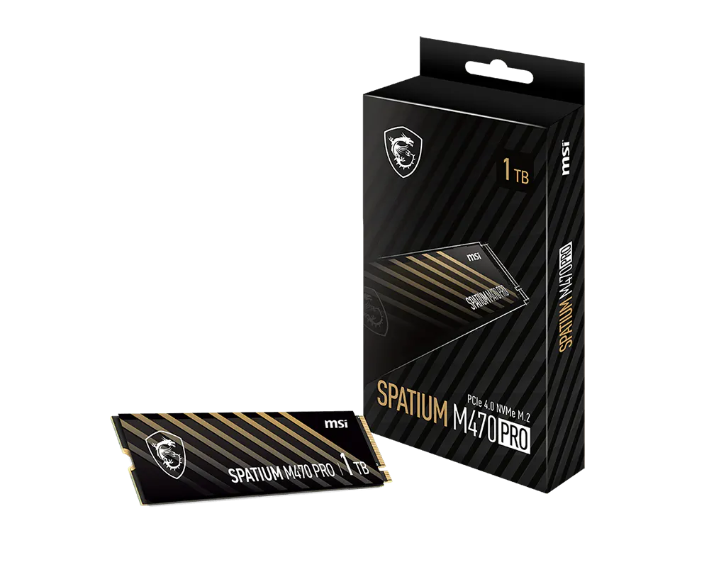 M.2 NVMe SSD 500Go MSI Spatium M470 vitesse d'écriture/ de lecture jusqu'à 5000mo/s