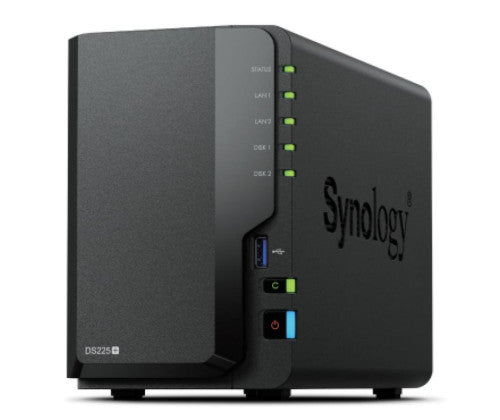 NAS Synology DS225+ 2 Einschübe + 2 Festplatten 8 TB (RAID1)